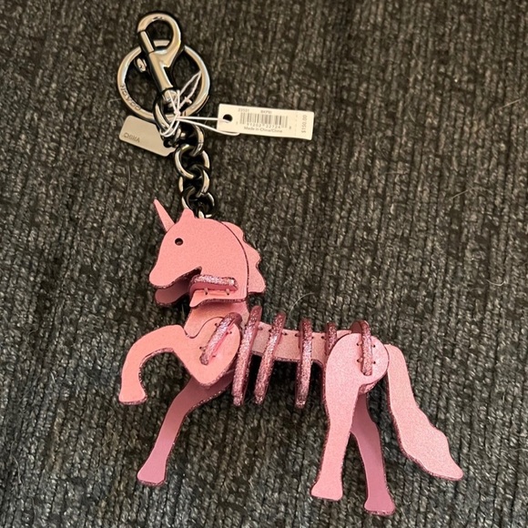 Coach 1941 3D Puzzle Small Uni Bag Charm Primrose Pink Glovetanned Leather NWT - Picture 1 of 16